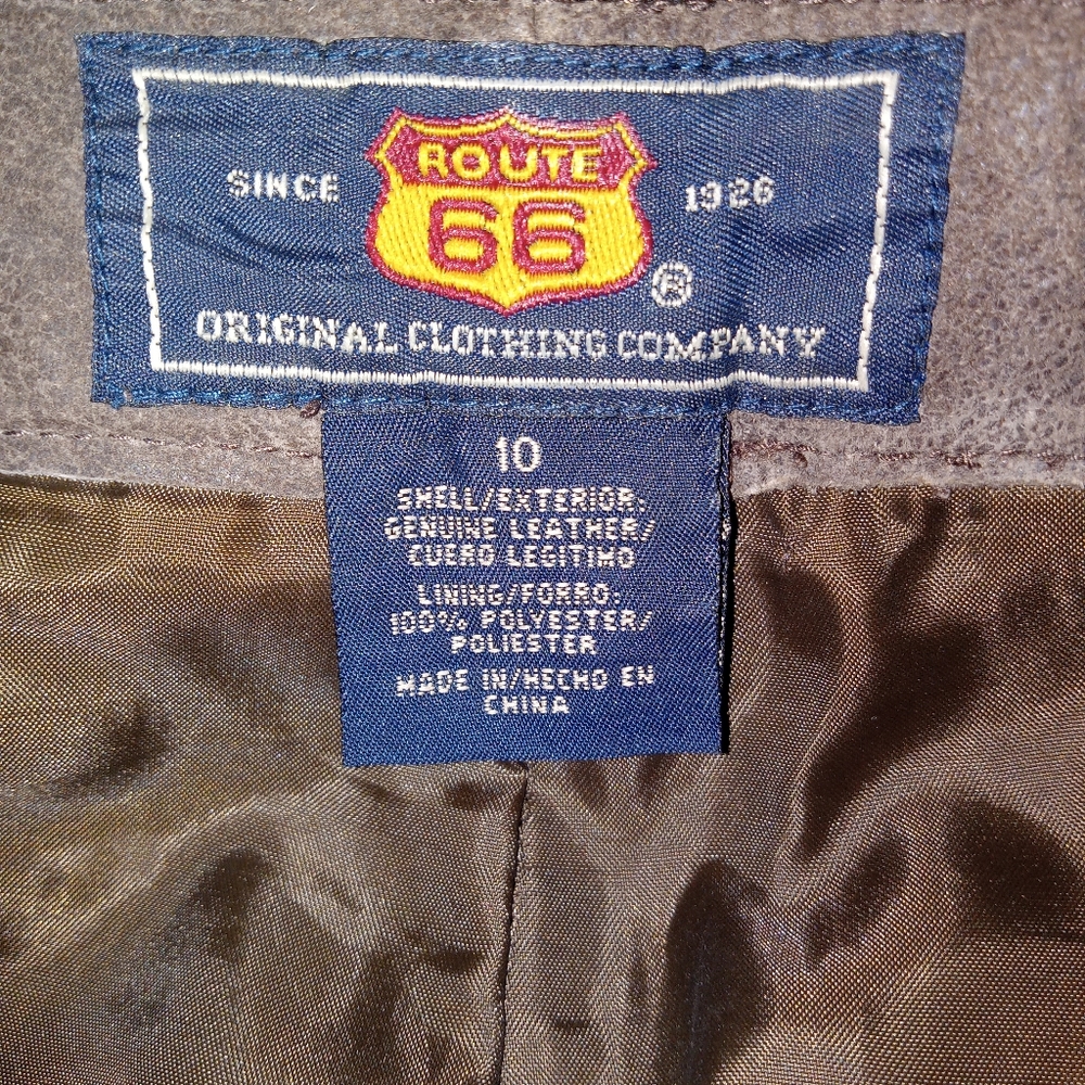 WOMENS BROWN LEATHER SUEDE PANTS SIZE 10. ROUTE 66